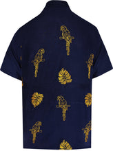 Cargar imagen en el visor de la galería, la-leela-mens-beach-hawaiian-casual-aloha-button-down-short-sleeve-shirt-Navy Blue_W861