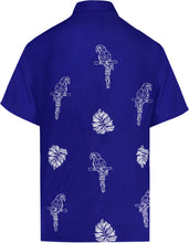 Load image into Gallery viewer, la-leela-mens-beach-hawaiian-casual-aloha-button-down-short-sleeve-shirt-Blue_W859