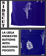 Load image into Gallery viewer, la-leela-mens-beach-hawaiian-casual-aloha-button-down-short-sleeve-shirt-Blue_W859