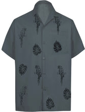 Load image into Gallery viewer, la-leela-mens-beach-hawaiian-casual-aloha-button-down-short-sleeve-shirt-Ghost Grey_W864
