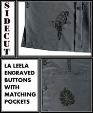 Load image into Gallery viewer, la-leela-mens-beach-hawaiian-casual-aloha-button-down-short-sleeve-shirt-Ghost Grey_W864