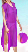 Load image into Gallery viewer, La Leela Chiffon Open Sides Swimwear Beachwear Bikini Swimsuit Sheer Cover up Bl
