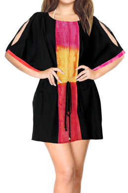 LA LEELA-Women's-Rayon-Beach-Cover-up-Swimsuit-Kimono-Cardigan-with-Bohemian-Floral Print- Short-OSFM 14-20W [L- 2X]