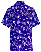 Load image into Gallery viewer, la-leela-shirt-casual-button-down-short-sleeve-beach-shirt-men-aloha-pocket-Blue_W393