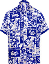 Load image into Gallery viewer, la-leela-shirt-casual-button-down-short-sleeve-beach-shirt-men-aloha-pocket-Ghost White_W128