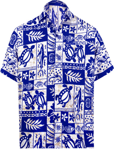 la-leela-shirt-casual-button-down-short-sleeve-beach-shirt-men-aloha-pocket-Ghost White_W128