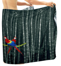 Load image into Gallery viewer, La Leela Men&#39;s Hawaiian Beach Wrap Sheer Sarong Swimming Bathing Suit Towel Beachwear Swim Pareo Cover up Long 72&quot;X42&quot;  Black 907567