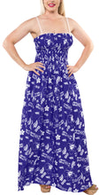 Load image into Gallery viewer, LA LEELA Long Maxi Tube Dress With Flower And Leaf Print All Over For Women Beachy Vibes Beach Cruise Vacation Outfit Female
