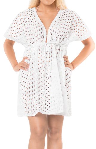 la-leela-bikini-swim-beach-wear-swimsuit-cover-ups-women-caftan-dress-solid-OSFM 14-24W [L- 3X]-Ghost White_B102