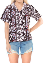 Load image into Gallery viewer, la-leela-womens-beach-casual-hawaiian-blouse-short-sleeve-button-down-shirt-violet