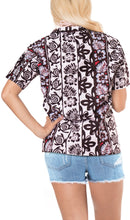 Load image into Gallery viewer, la-leela-womens-beach-casual-hawaiian-blouse-short-sleeve-button-down-shirt-violet