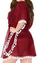 Load image into Gallery viewer, La Leela Chiffon Open Sides Swimwear Beachwear Bikini Swimsuit Sheer Cover up Pi