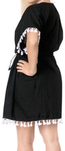 Load image into Gallery viewer, la-leela-rayon-solid-beachwear-loose-cover-up-osfm-16-28w-xl-4x-black_2950-black_b58