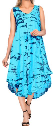 LA LEELA Women's Beach Dress Bikini Swimwear swimsuit Plus Cover up Jumpsuit Blu