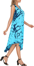 Load image into Gallery viewer, LA LEELA Women&#39;s Beach Dress Bikini Swimwear swimsuit Plus Cover up Jumpsuit Blu