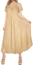 Load image into Gallery viewer, LA LEELA HAWAIIAN WOMENS Rayon Long Beach Dress  Brown_3714 OSFM 14-16W [L- 1X]
