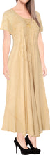 Load image into Gallery viewer, LA LEELA HAWAIIAN WOMENS Rayon Long Beach Dress  Brown_3714 OSFM 14-16W [L- 1X]