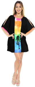 La Leela Solid Long sleeves Beach wear Pom Pom  Bikini Swimwear Cover up TOP S W