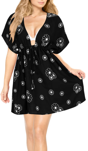 LA LEELA Kimono Beach Women's  Swimwear Swimsuit Bikini Cover up Blouse 21_PV_Bl