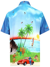 Load image into Gallery viewer, la-leela-shirt-casual-button-down-short-sleeve-beach-shirt-men-aloha-pocket-Shirt-Blue_W598