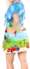 Load image into Gallery viewer, LA LEELA Kimono Beach Women&#39;s  Swimwear Swimsuit Bikini Cover up Blouse Blue