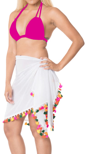 LA LEELA Women's Pareo Swimsuit Beach Swimwear Wrap Bikini Sarong Solid Plain