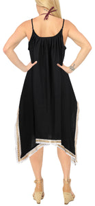 LA LEELA Kimono Beach Women's  Swimwear Swimsuit Bikini Cover up Blouse Black