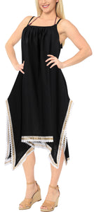 LA LEELA Kimono Beach Women's  Swimwear Swimsuit Bikini Cover up Blouse Black