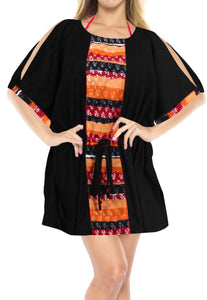 LA LEELA Kimono Beach Women's  Swimwear Swimsuit Bikini Cover up Blouse 21_PV_Bl