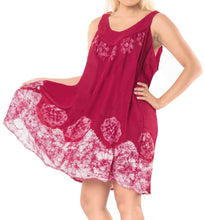 Load image into Gallery viewer, la-leela-rayon-tie-dye-casual-strapless-tank-cover-up-pink-20-plus-size-pink_a861