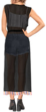 Load image into Gallery viewer, LA LEELA Women&#39;s Flowy Kimono Cardigan Coverup Open Front Maxi Dress Solid Plain Black