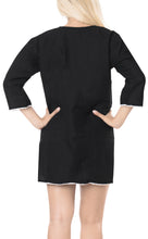 Load image into Gallery viewer, LA LEELA Kimono Beach Women&#39;s  Swimwear Swimsuit Bikini Cover up Blouse Black