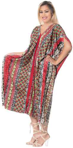 la-leela-casual-dress-beach-cover-up-rayon-tie-dye-cover-up-womens-swimsuit-skirt-Blood Red