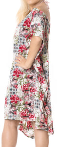 LA LEELA Kimono Beach Women's  Swimwear Swimsuit Bikini Cover up Blouse Red