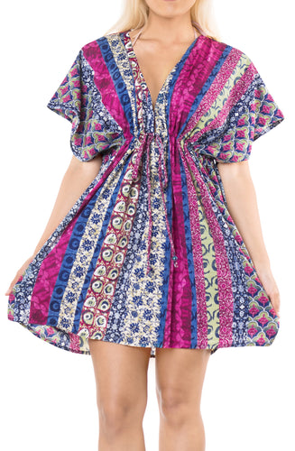 LA LEELA Kimono Beach Women's  Swimwear Swimsuit Bikini Cover up Blouse Pink