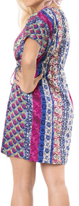 LA LEELA Kimono Beach Women's  Swimwear Swimsuit Bikini Cover up Blouse Pink