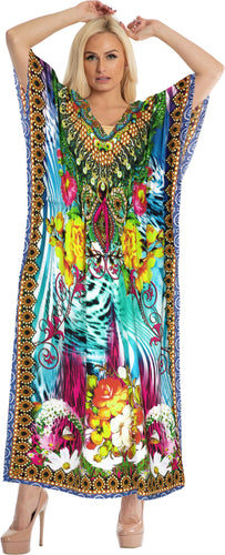la-leela-soft-digital-womens-beach-wear-maxi-caftan-top-multi-OSFM 14-22W [L- 3X]-Multicolor_A788