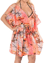 Load image into Gallery viewer, LA LEELA Kimono Beach Women&#39;s  Swimwear Swimsuit Bikini Cover up Blouse Orange