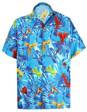 Load image into Gallery viewer, la-leela-shirt-casual-button-down-short-sleeve-beach-shirt-men-aloha-pocket-Shirt-Blue_W601