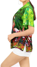 Load image into Gallery viewer, LA LEELA Women&#39;s Hawaiian Shirt Relaxed Fit Tropical Beach Shirt S Green_X202