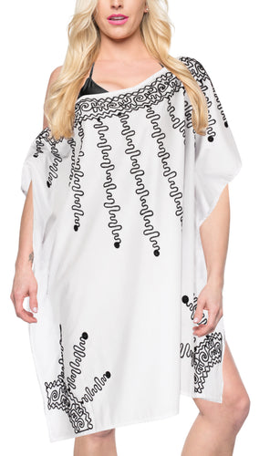 la-leela-bikini-swim-beach-wear-swimsuit-cover-ups-women-caftan-dress-solid-OSFM 8-20W [M- 2X]-Ghost White_A717