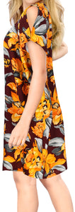 LA LEELA Kimono Beach Women's  Swimwear Swimsuit Bikini Cover up Blouse Golden