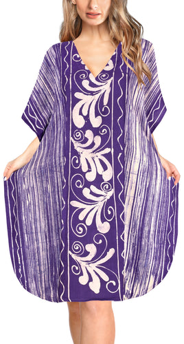 la-leela-cotton-batik-short-caftan-vacation-top-OSFM 14-18W [L- 2X]-Violet_A643