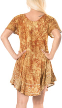 Load image into Gallery viewer, la-leela-tie-dye-beachwear-kaftan-loose-long-top-osfm-14-20w-l-2x-brown_a625-brown_a625