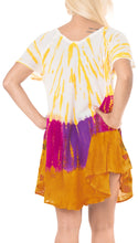 Load image into Gallery viewer, la-leela-rayon-tie-dye-halter-casual-dress-beach-cover-upes-top-swimwear-tunic-orange_510-plus-size