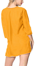 Load image into Gallery viewer, LA LEELA Women&#39;s Rayon Casual Swimwear Cover Up V Neck Saddle Sleeve Knee Length