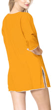 Load image into Gallery viewer, LA LEELA Women&#39;s Rayon Casual Beachwear Cover-up V Neck Saddle Sleeve Knee Lengt