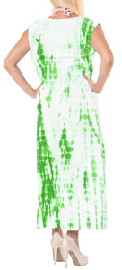 LA LEELA Women's Cotton Bikini Beachwear Cover Up Tie Dye Long Length Armscye Sl