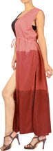 Load image into Gallery viewer, LA LEELA Women&#39;s Cotton Swimsuit Cover Up Tie Dye Long Length Drawstring Red