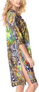 LA LEELA Digital Blouse Cover Ups Women OSFM 20W-28W [2X- 4X] Multicolor_6639